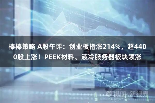 棒棒策略 A股午评:创业板指涨214%,超4400股上涨!PEEK材料、液冷服务器板块领涨