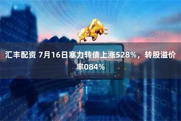 汇丰配资 7月16日塞力转债上涨528%，转股溢价率084%